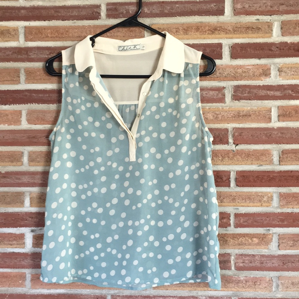 Blue/cream Blouse